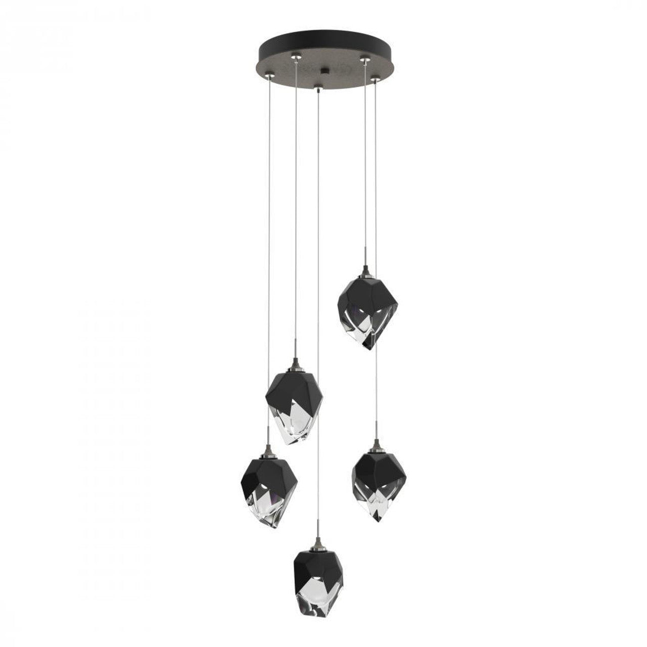 Chrysalis Pendant, 5-Light, Dark Smoke, Black Polished Crystal, 15.4"W (131137-SKT-STND-07-BP0754 5YX0NR)