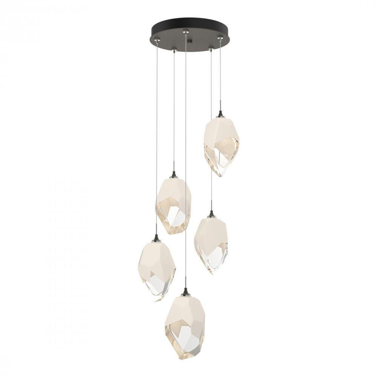 Chrysalis Pendant, 5-Light, Black, White Polished Crystal, 16.1"W (131138-SKT-STND-10-WP0755 5YZTGV)