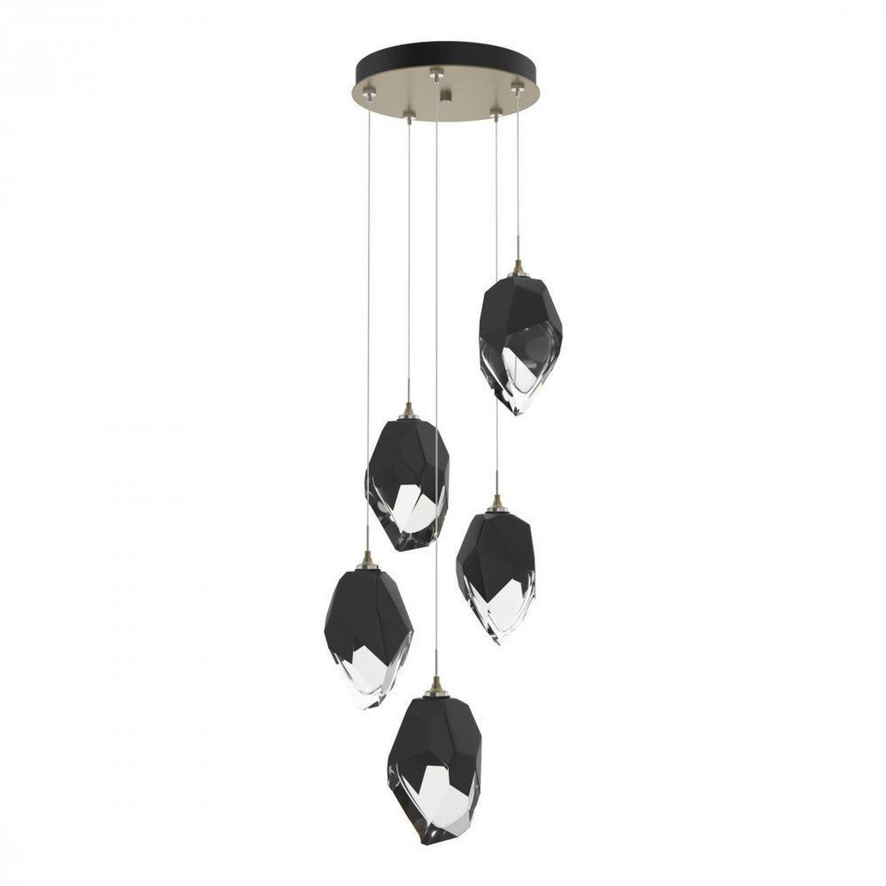 Chrysalis Pendant, 5-Light, Black, Black Polished Crystal, 16.1"W (131138-SKT-STND-10-BP0755 5YZTGW)