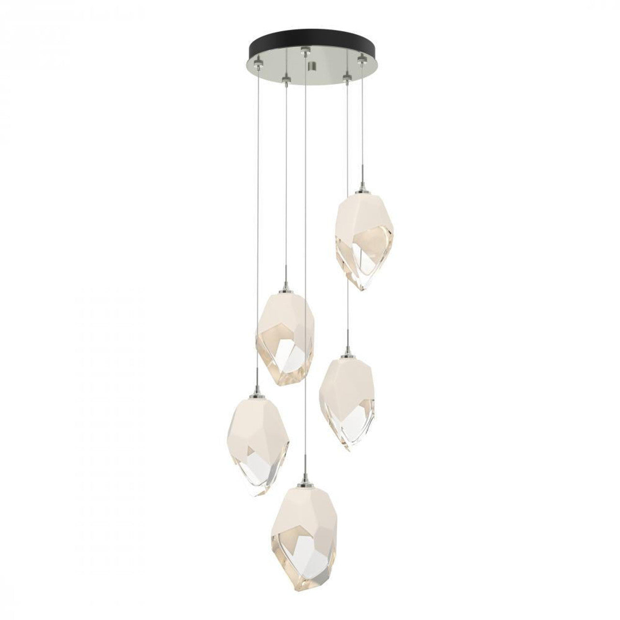 Chrysalis Pendant, 5-Light, Natural Iron, Black Polished Crystal, 16.1"W (131138-SKT-STND-20-BP0755 5YZTH4)