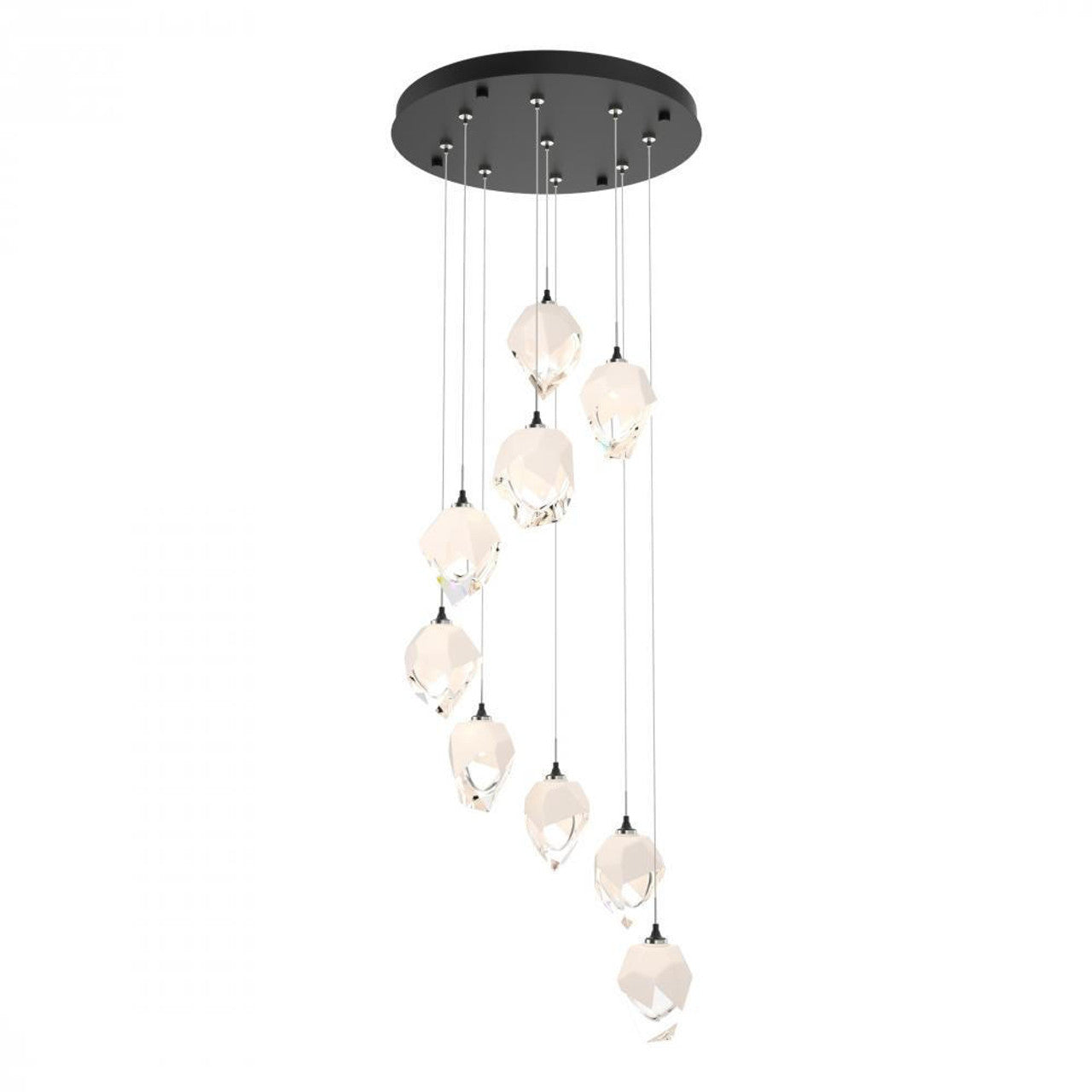 Chrysalis Pendant, 9-Light, White, Black Polished Crystal, 20.5"W (131140-SKT-STND-02-BP0754 5YZUFD)