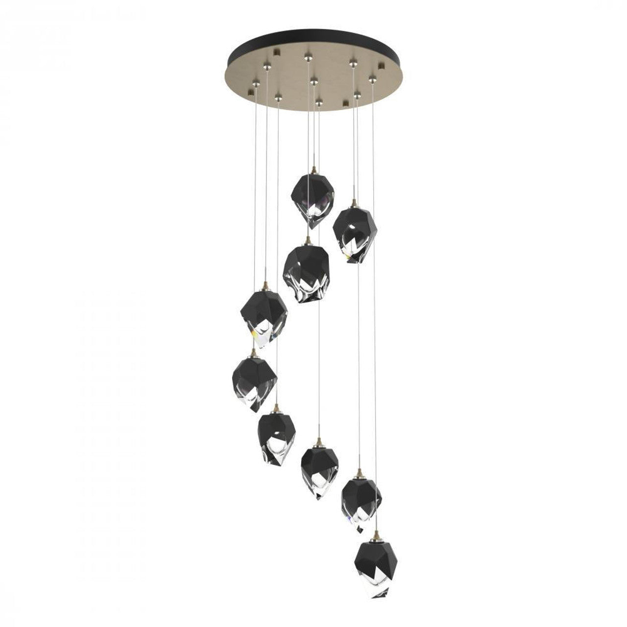 Chrysalis Pendant, 9-Light, Natural Iron, White Polished Crystal, 20.5"W (131140-SKT-STND-20-WP0754 5YZUFZ)