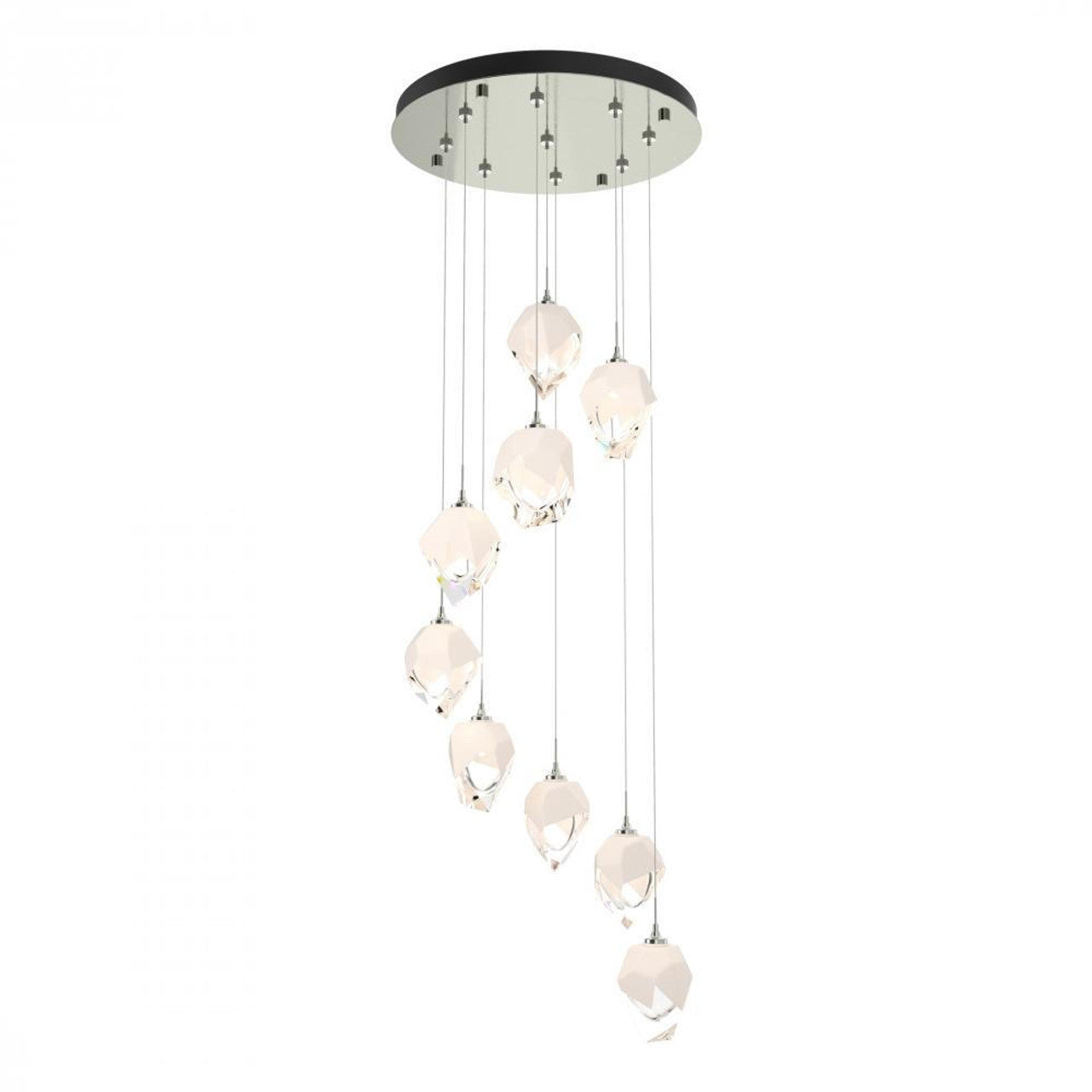 Chrysalis Pendant, 9-Light, Natural Iron, White Polished Crystal, 20.5"W (131140-SKT-STND-20-WP0754 5YZUFZ)