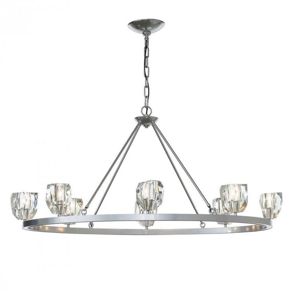 Silver Crystal Candle chandelier - Dahlia Meadow for dining room view 1