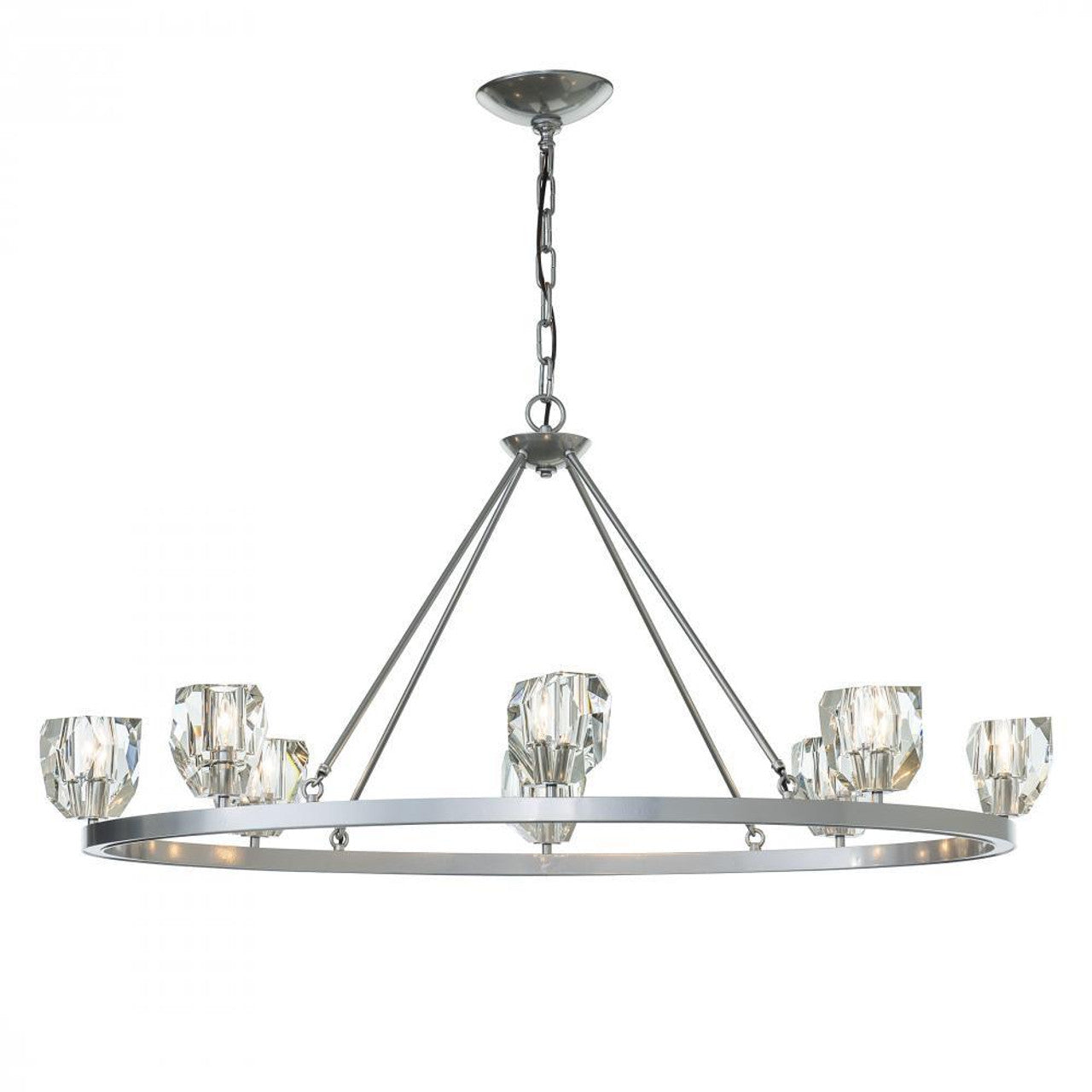 Silver Crystal Candle chandelier - Dahlia Meadow for dining room view 1