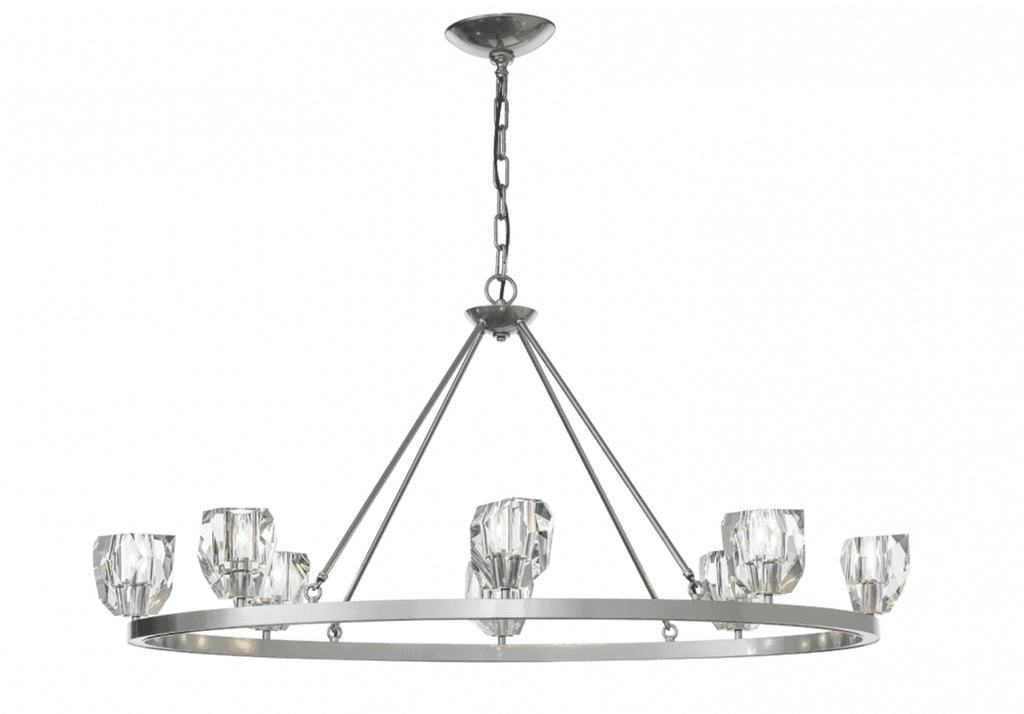Vintage Platinum Crystal Candle chandelier - Hera Peak for dining room view 1