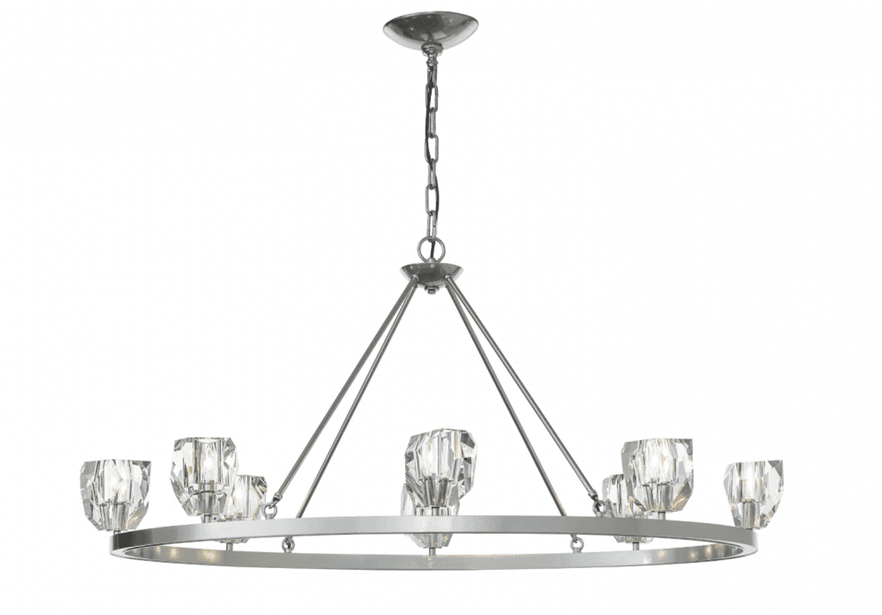 Vintage Platinum Crystal Candle chandelier - Hera Peak for dining room view 1