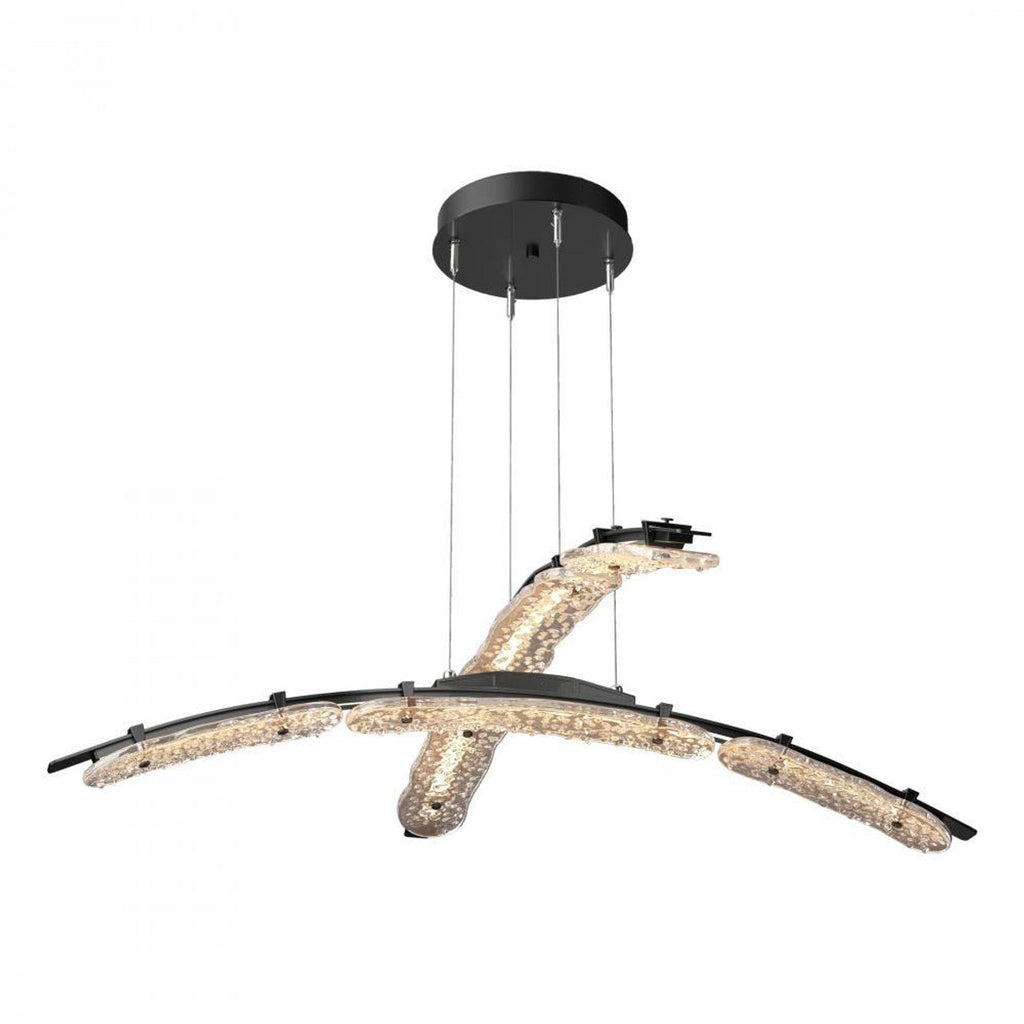 Glissade Double Large Pendant, LED, Vintage Platinum, Clear, 43.5"W (137587-LED-STND-82-ZM0749 5Z311C)