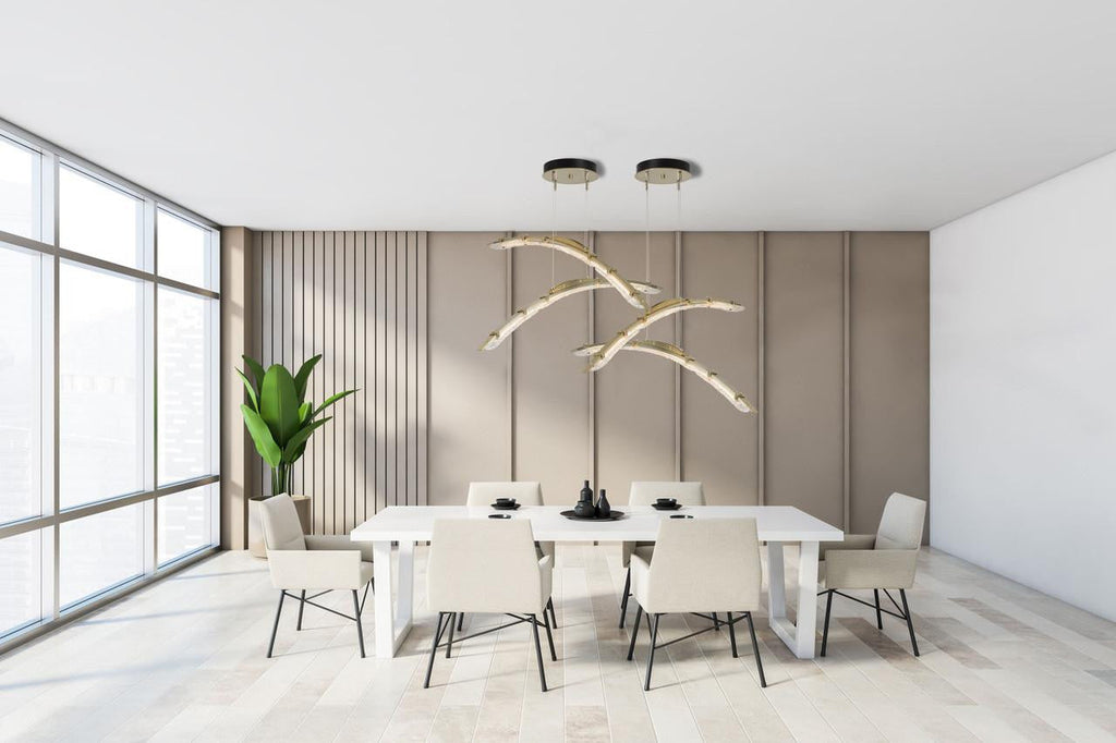 Glissade Double Large Pendant, LED, Bronze, Clear, 43.5"W (137587-LED-STND-05-ZM0749 5Z3116)