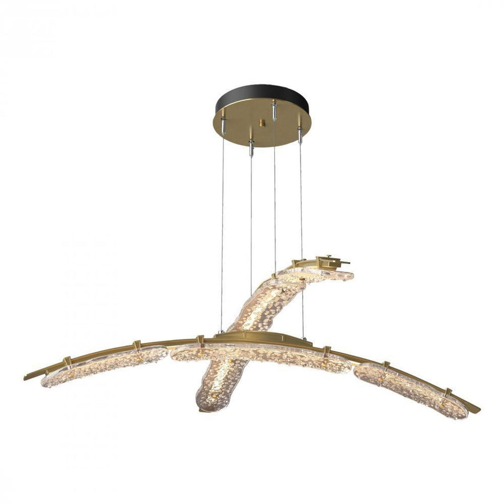 Glissade Double Large Pendant, LED, Vintage Platinum, Clear, 43.5"W (137587-LED-STND-82-ZM0749 5Z311C)