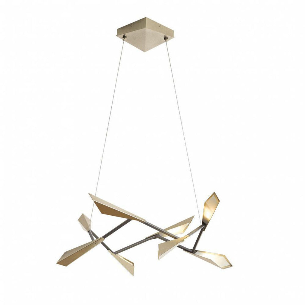 More Cowbell Pendant, 1-Light, LED, Oil Rubbed Bronze, Clear with Frost, 40.3"W (136570-LED-STND-14-WD-YE0560 5NFTT6)