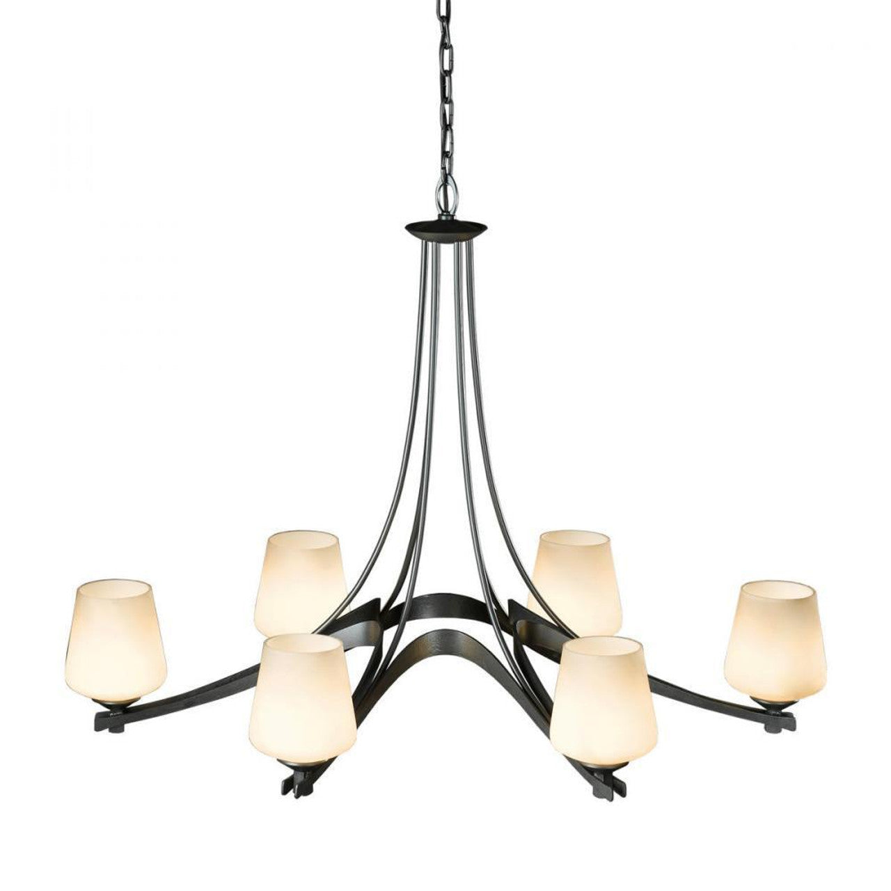 Oil Rubbed Bronze Glass chandelier - Ilona Peak for dining room view 1