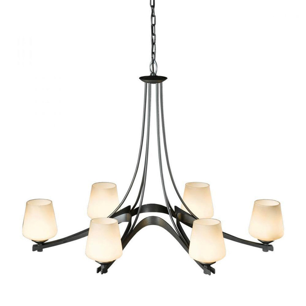 Brass Glass chandelier - Hollis Peak for dining room view 2