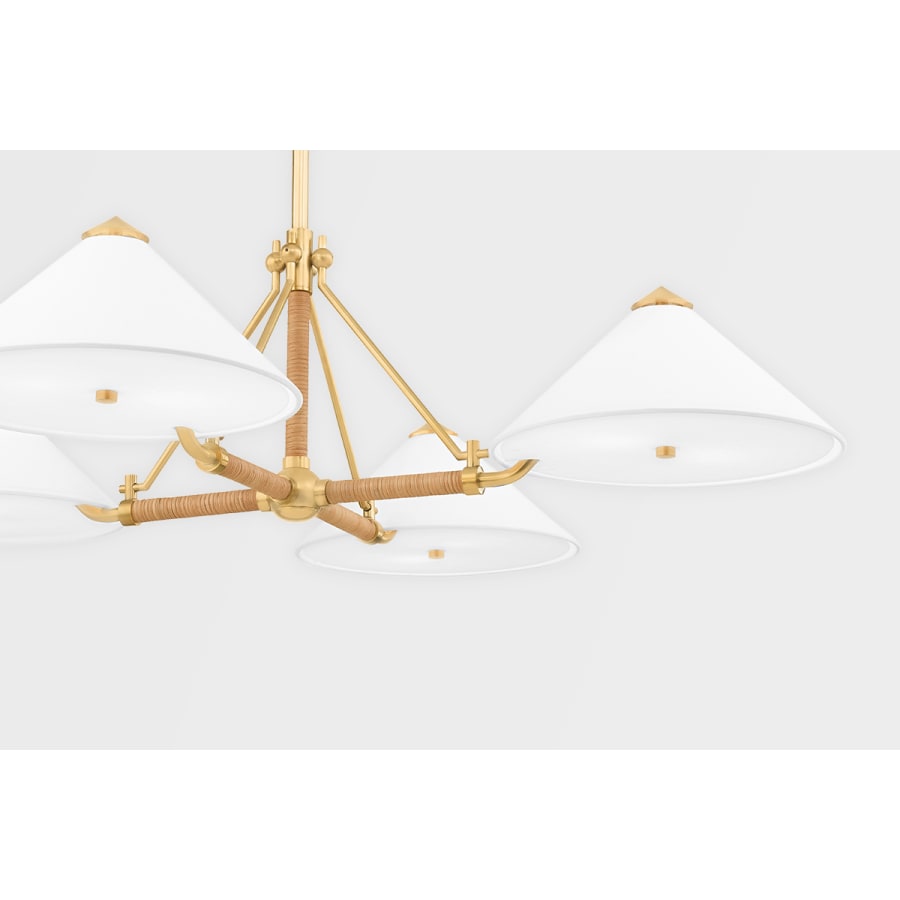 White Rattan chandelier - Viana Point for dining room view 2