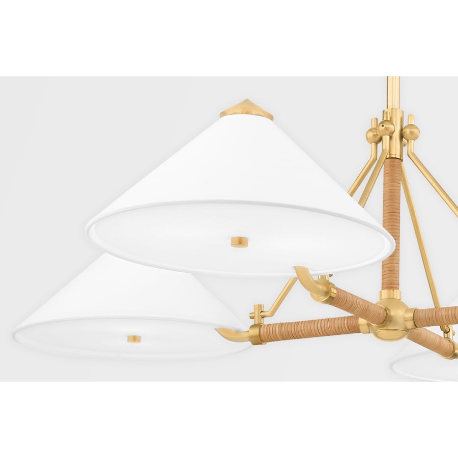 White Rattan chandelier - Viana Point for dining room view 3