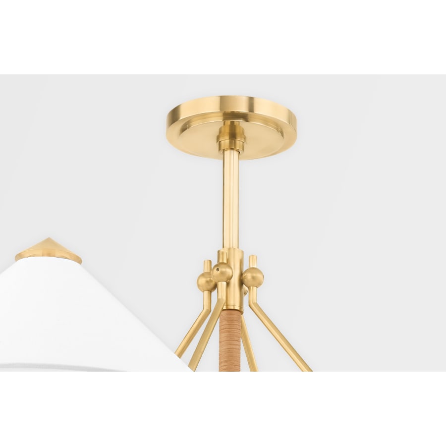 White Rattan chandelier - Viana Point for dining room view 4