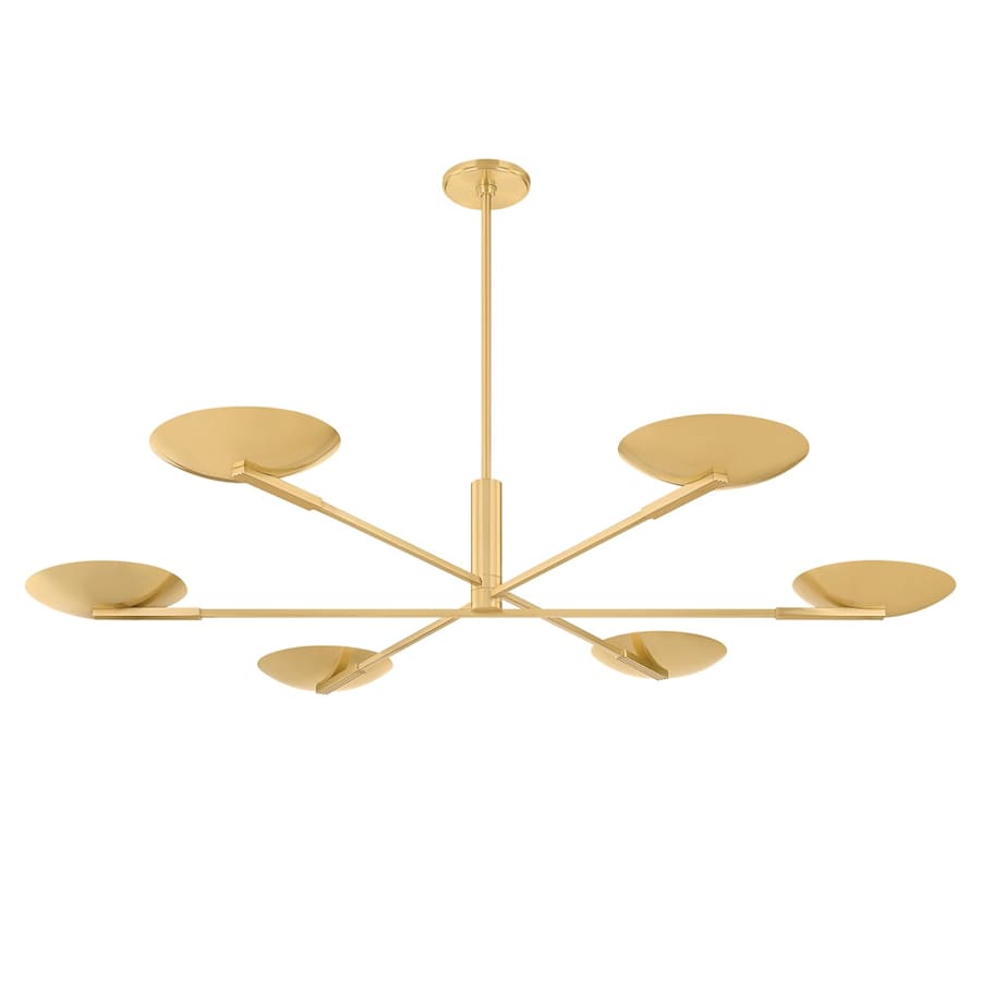 Brass Brass Round chandelier - Dahlia Point for dining room view 1