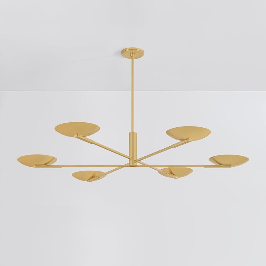 Brass Brass Round chandelier - Dahlia Point for dining room view 3