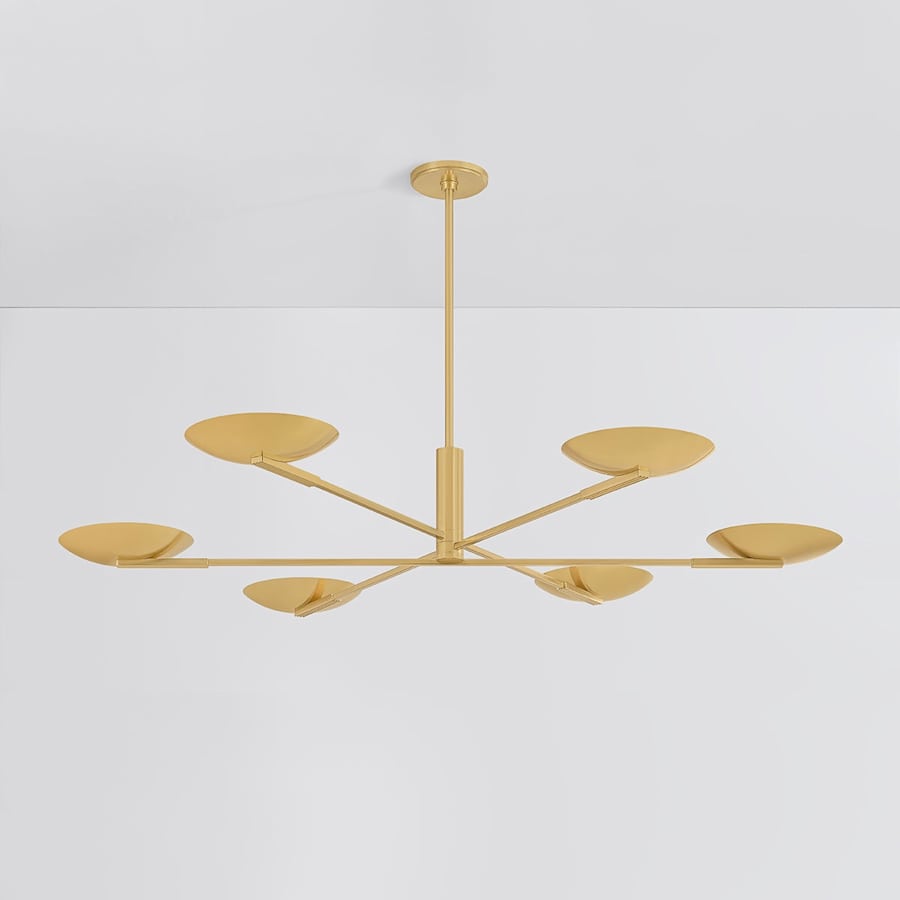 Brass Brass Round chandelier - Dahlia Point for dining room view 4