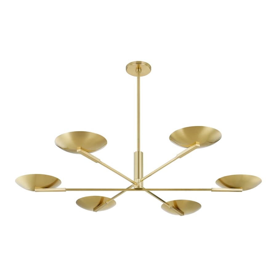 Brass Brass Round chandelier - Dahlia Point for dining room view 2