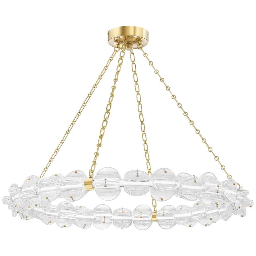 Clear Glass Round chandelier - Sabine Point for dining room view 2