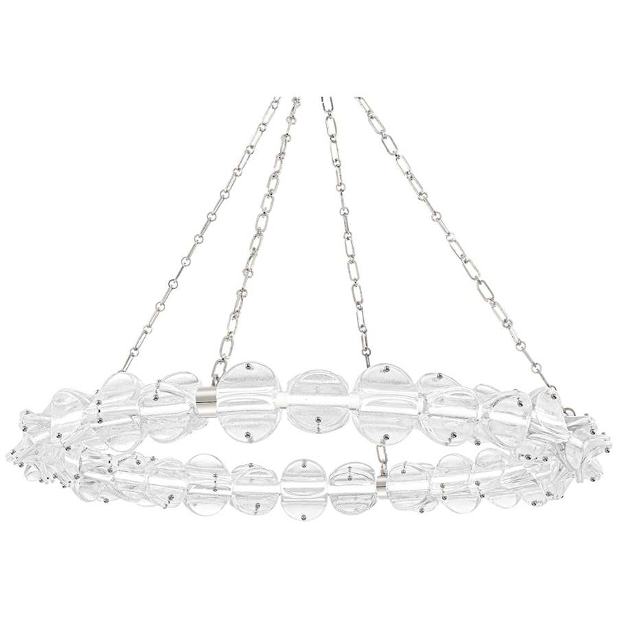 Clear Glass Round chandelier - Sabine Point for dining room view 1