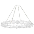 Clear Glass Round chandelier - Sabine Point for dining room view 1