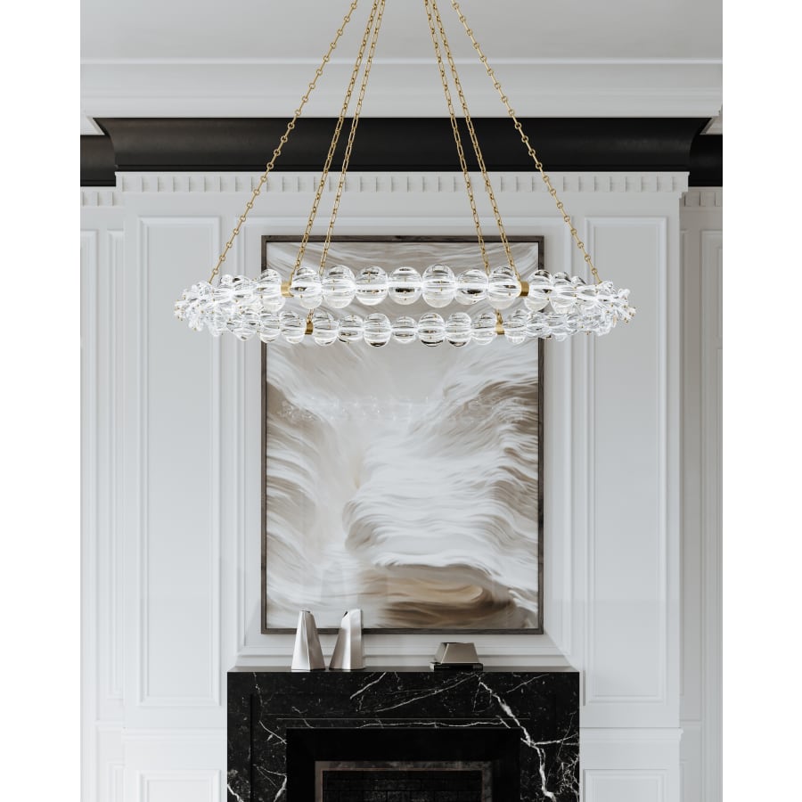 Clear Glass Round chandelier - Maris Wisp for dining room view 2