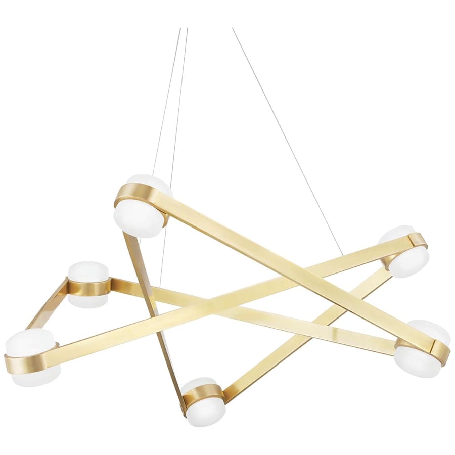 Brass Glass Round chandelier - Ember Point for dining room view 4