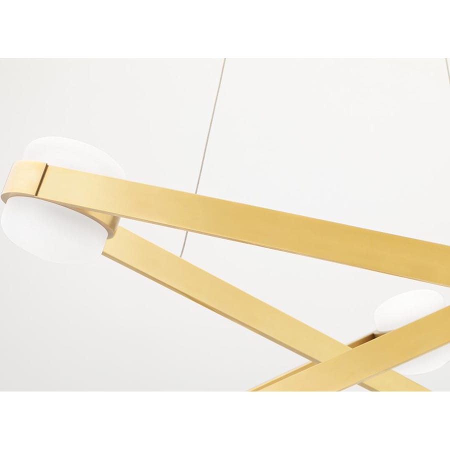 Brass Glass Round chandelier - Ember Point for dining room view 5