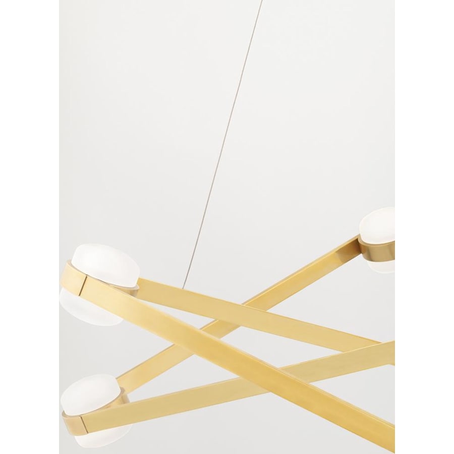 Brass Glass Round chandelier - Ember Point for dining room view 7