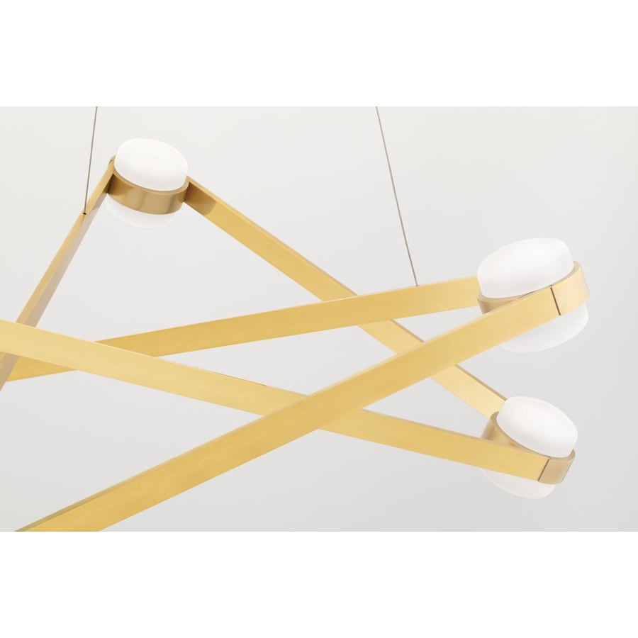 Brass Glass Round chandelier - Ember Point for dining room view 8
