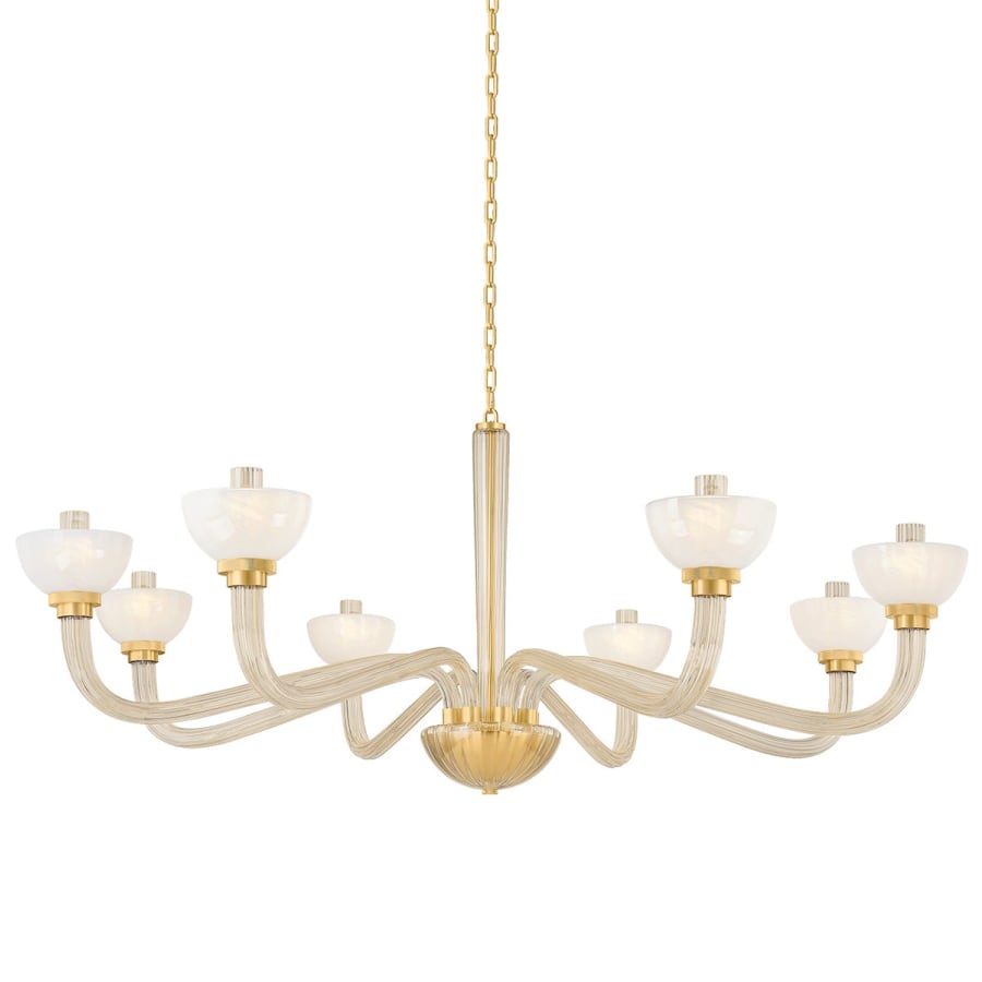 White Glass Candle chandelier - Petra Point for dining room view 1