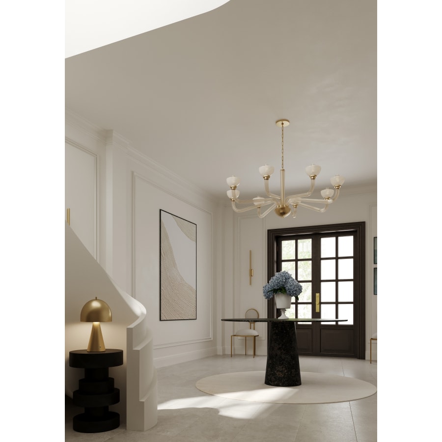 White Glass Candle chandelier - Petra Point for dining room view 2
