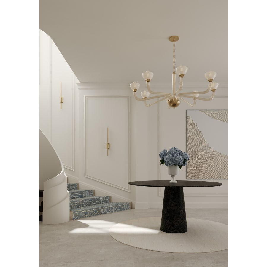 White Glass Candle chandelier - Petra Point for dining room view 3