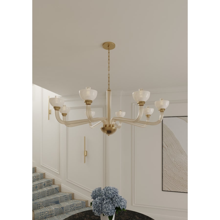 White Glass Candle chandelier - Petra Point for dining room view 5