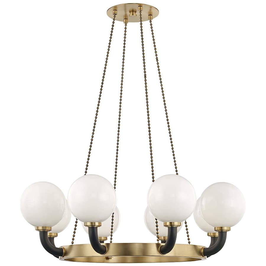 White Glass chandelier - Galen Wisp for dining room view 1