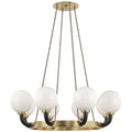 White Glass chandelier - Galen Wisp for dining room view 1