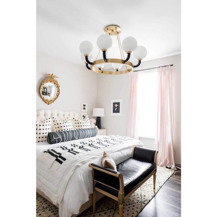 White Glass chandelier - Galen Wisp for dining room view 2