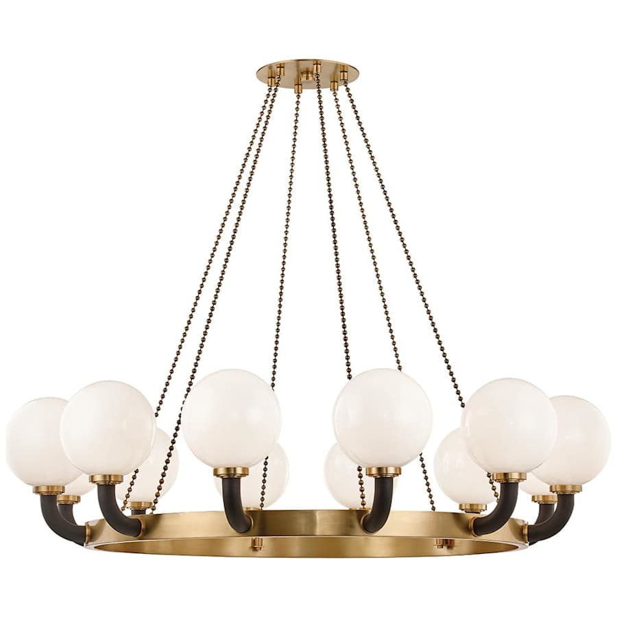 White Glass chandelier - Selene Wisp for dining room view 1