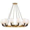 White Glass chandelier - Selene Wisp for dining room view 1