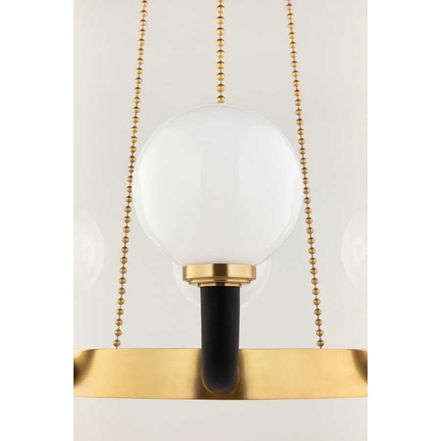 White Glass chandelier - Selene Wisp for dining room view 2
