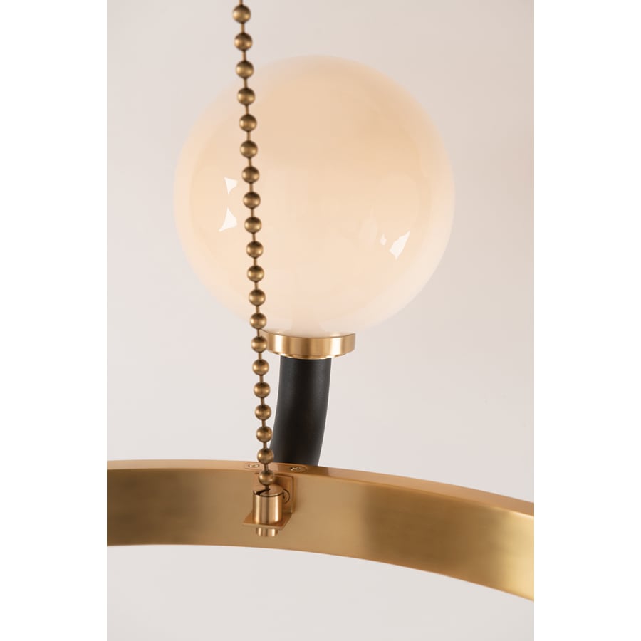 White Glass chandelier - Selene Wisp for dining room view 3