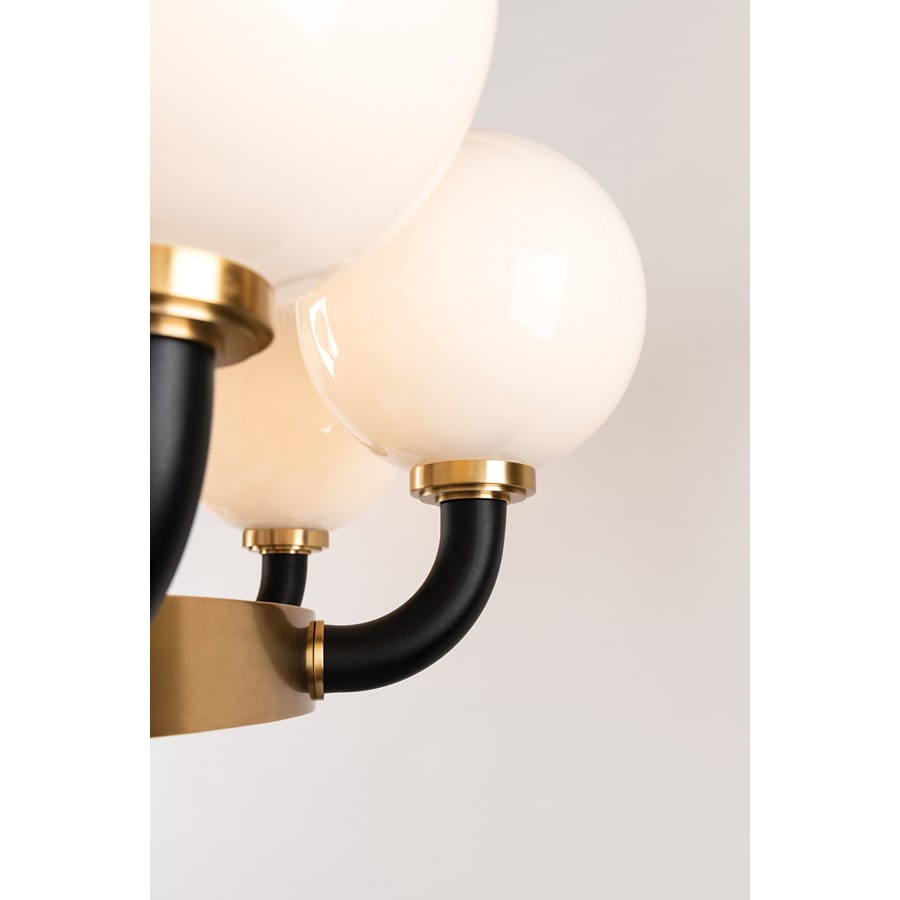 White Glass chandelier - Selene Wisp for dining room view 4