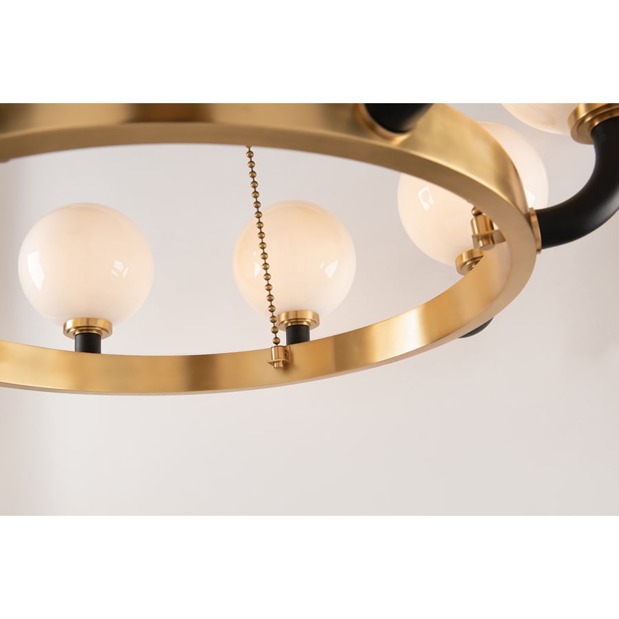 White Glass chandelier - Selene Wisp for dining room view 6