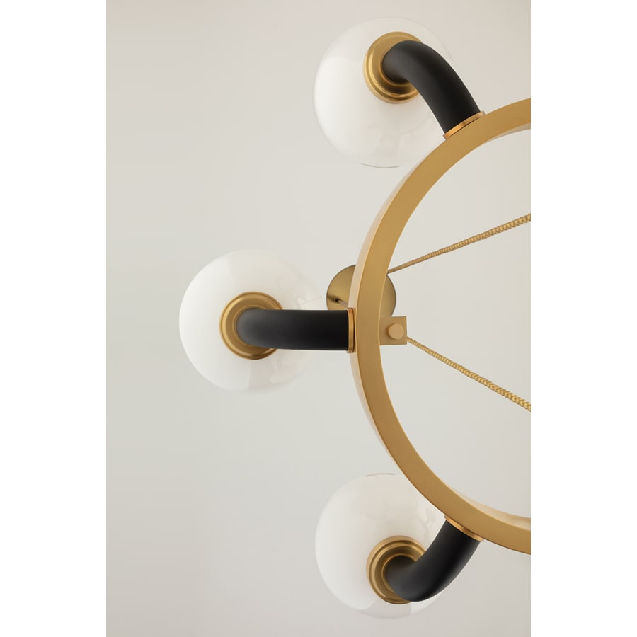 White Glass chandelier - Selene Wisp for dining room view 7
