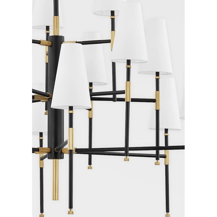 White Steel Round chandelier - Ivara Wisp for dining room view 2