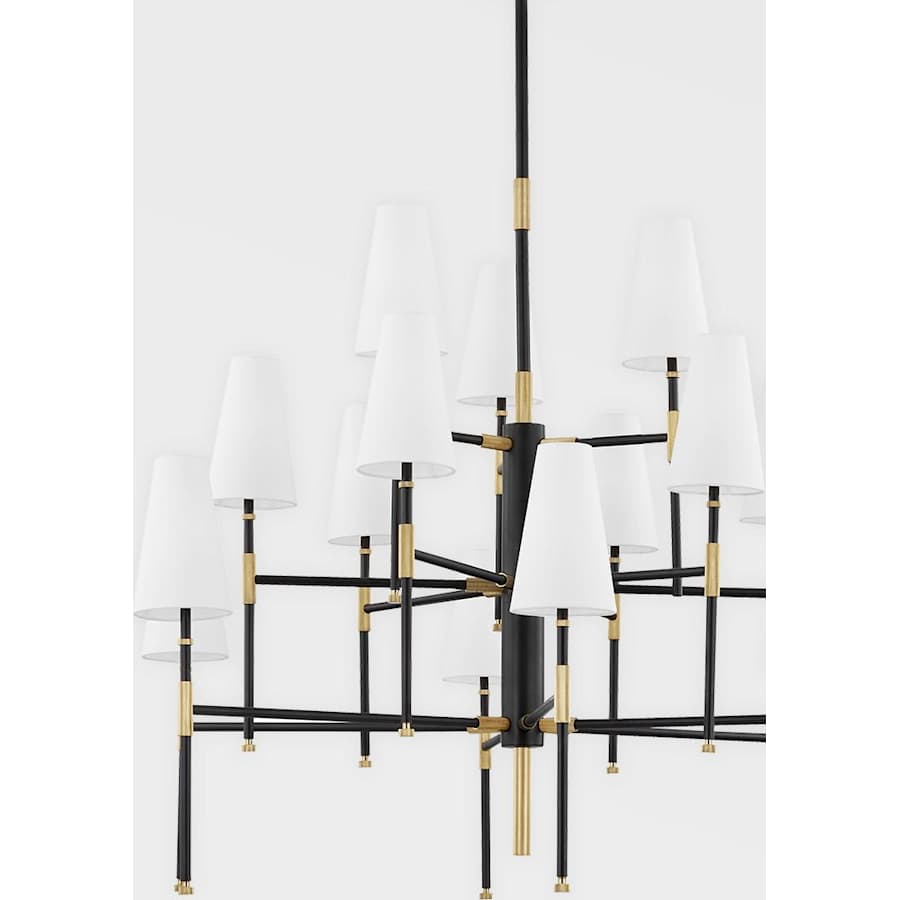 White Steel Round chandelier - Ivara Wisp for dining room view 4