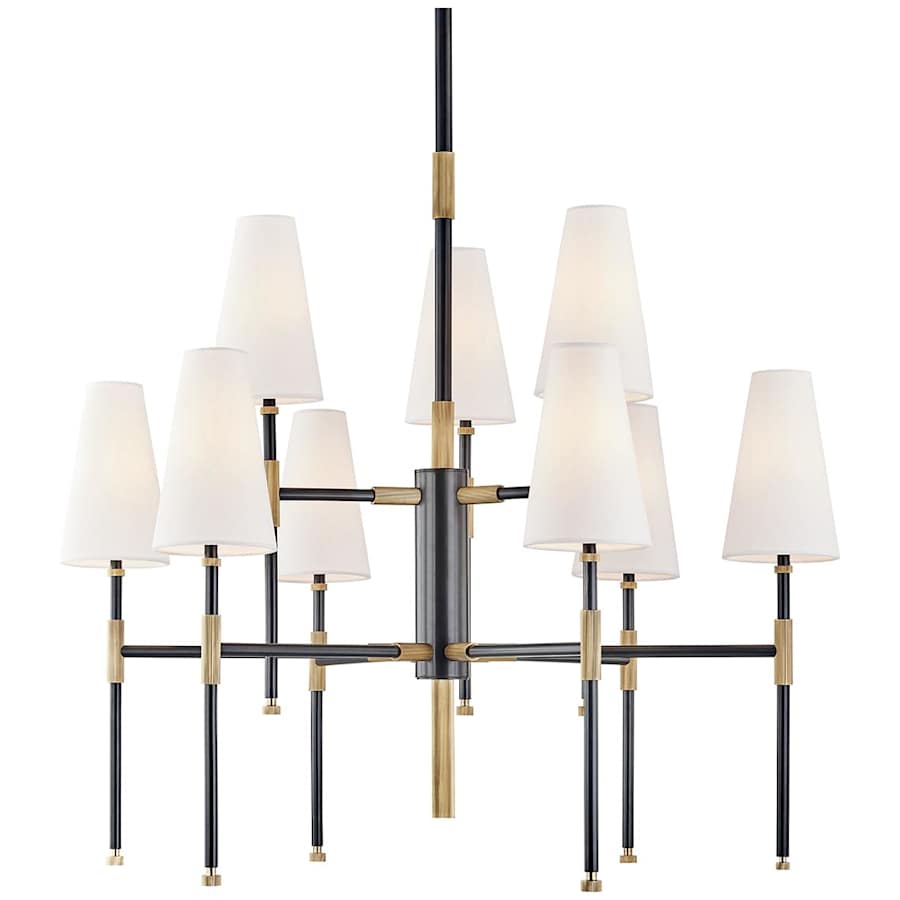 White Steel Round chandelier - Ivara Wisp for dining room view 1