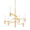 White Glass Round chandelier - Jovie Point for dining room view 1